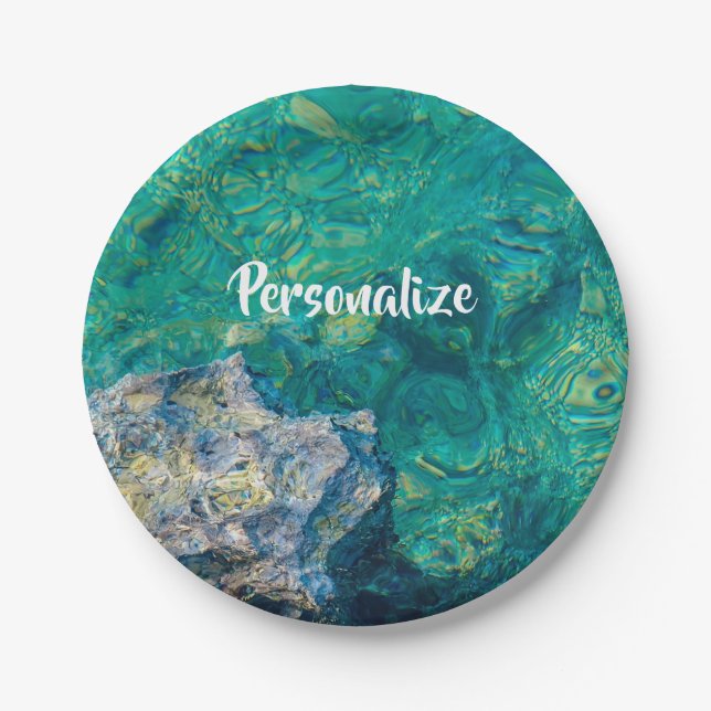 Prato De Papel Placa de papel de verão para água do oceano Turque (Frente)