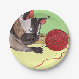 Prato De Papel Placa de papel de Yarn Vermelho de Elvis