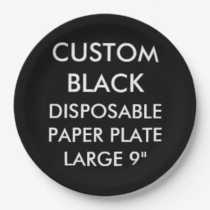 Prato De Papel Placa de papel descartável preta personalizada