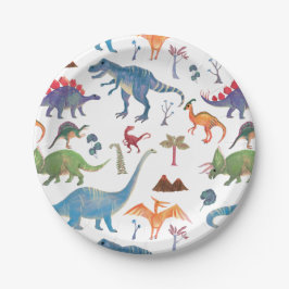Prato De Papel Placa de Papel Dinossauros | Partido Pré-histórico