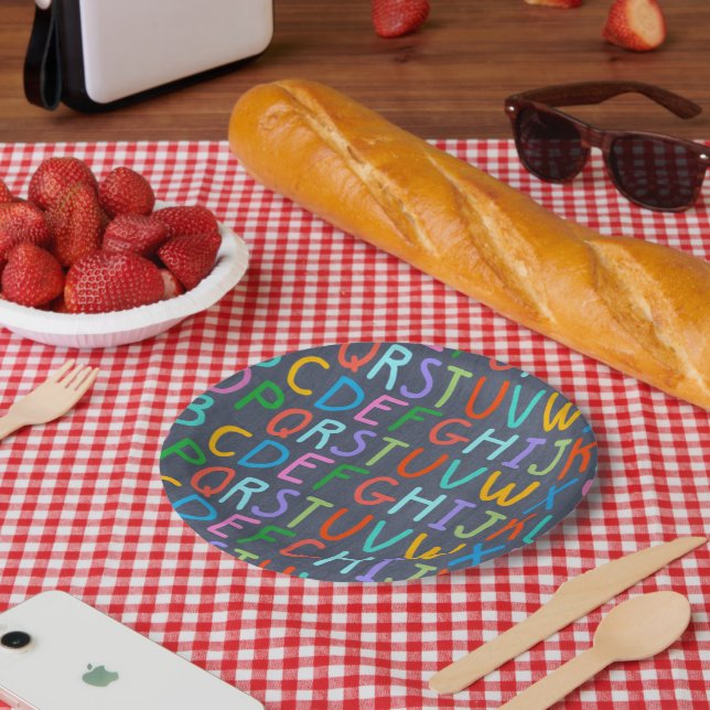 Prato De Papel Placa de papel do alfabeto do quadro de distribuiç (Piquenique)