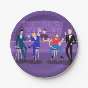 Prato De Papel Placa de papel do Bar retrô