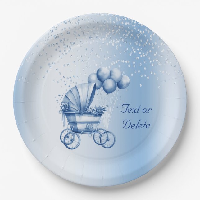 Prato De Papel Placa de papel do cilindro azul (Frente)