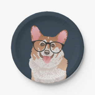 Prato De Papel Placa de papel do Corgi feliz de Galês do Pembrok