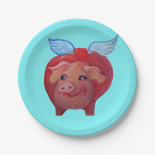 Prato De Papel placa de papel do porco do vôo