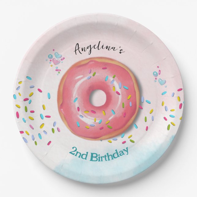 Prato De Papel Placa de papel do segundo aniversário (Frente)