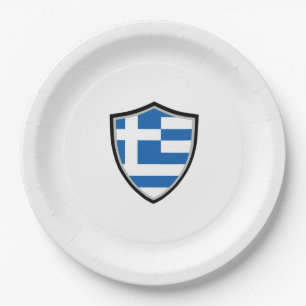 Prato De Papel placa de papel do sinalizador do escudo de grécia