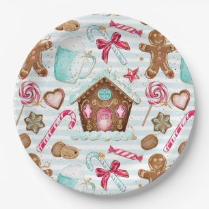 Prato De Papel Placa de papel dos doces dos biscoitos da casa de