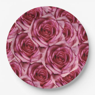 Prato De Papel Placa de papel dos rosas cor-de-rosa