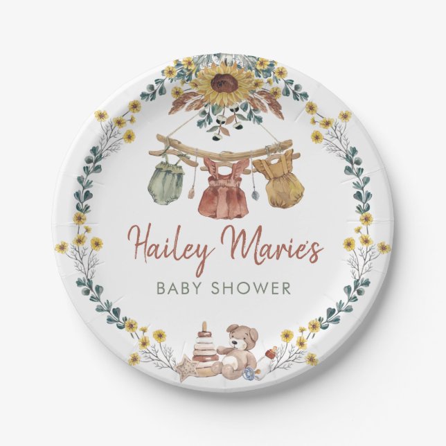 Prato De Papel Placa de Papel em Linha de Fechamento Boho (Frente)