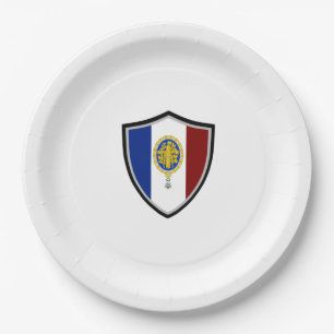 Prato De Papel Placa de papel emblema do escudo francês