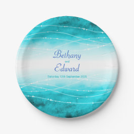 Prato De Papel Placa de papel feita sob encomenda do mar azul da