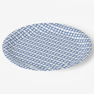 Prato De Papel Placa de papel - Fibras azuis tecidas
