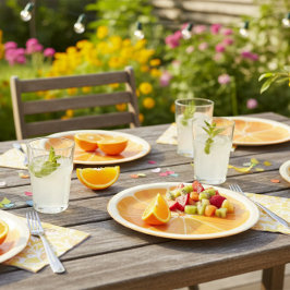 Prato De Papel Placa de papel fina Citrus Orange