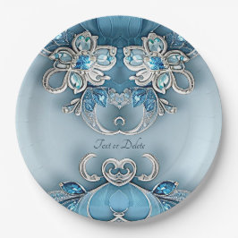 Prato De Papel Placa de papel flexível com Ornamentado azul
