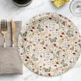 Prato De Papel Placa de Papel Floral Boho