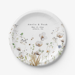 Prato De Papel Placa de Papel Floral Floral de Flor Selvagem