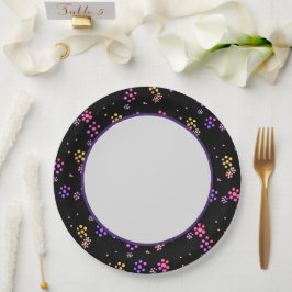 Prato De Papel Placa de papel floral Impressão