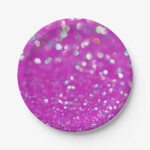 Prato De Papel Placa de papel Fuchsia Confetti