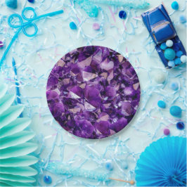Prato De Papel Placa de papel Gems de Cristal Ametist Roxo