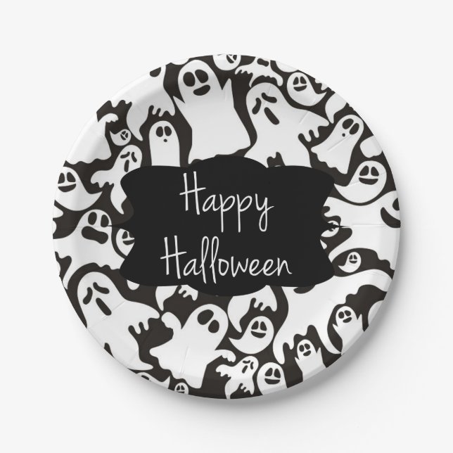 Prato De Papel Placa de papel Halloween (Frente)