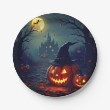 Placa de papel Halloween