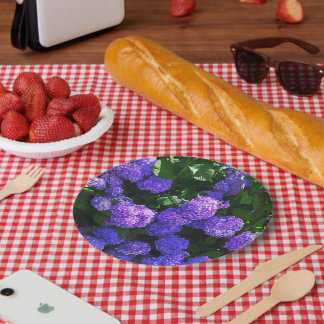 Prato De Papel Placa de Papel Hídrangea Realista Púrpura Clássica