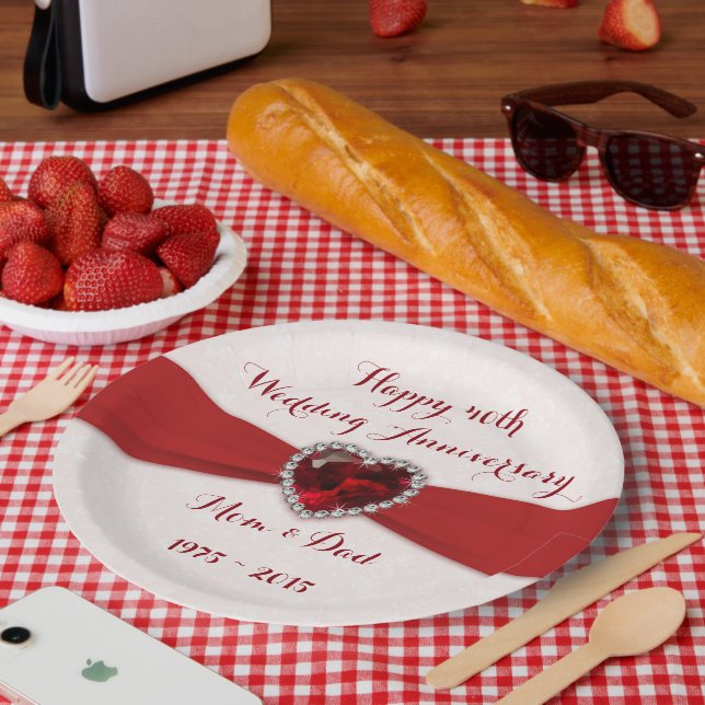 Prato De Papel Placa de papel macia de aniversário de casamento (Piquenique)