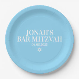 Prato De Papel Placa de papel Mitzvah do Bar Personalizado