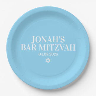 Prato De Papel Placa de papel Mitzvah do Bar Personalizado