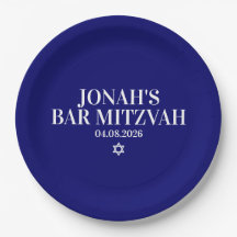 Placa de papel Mitzvah do Bar Personalizado
