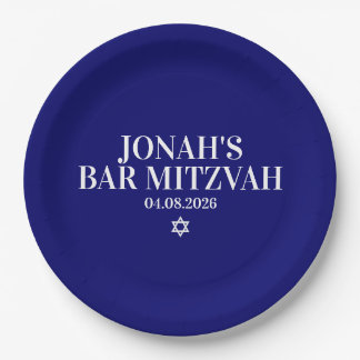 Prato De Papel Placa de papel Mitzvah do Bar Personalizado