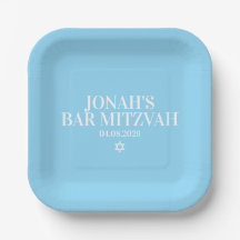 Placa de papel Mitzvah do Bar Personalizado