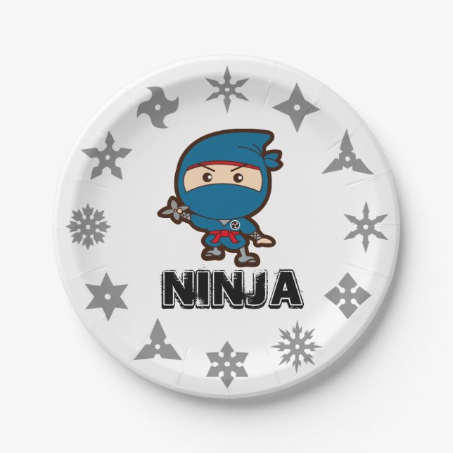 Prato De Papel Placa de papel Ninja Boy (Frente)