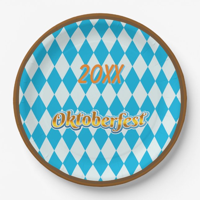 Prato De Papel Placa de papel Oktoberfest 20XX (Frente)