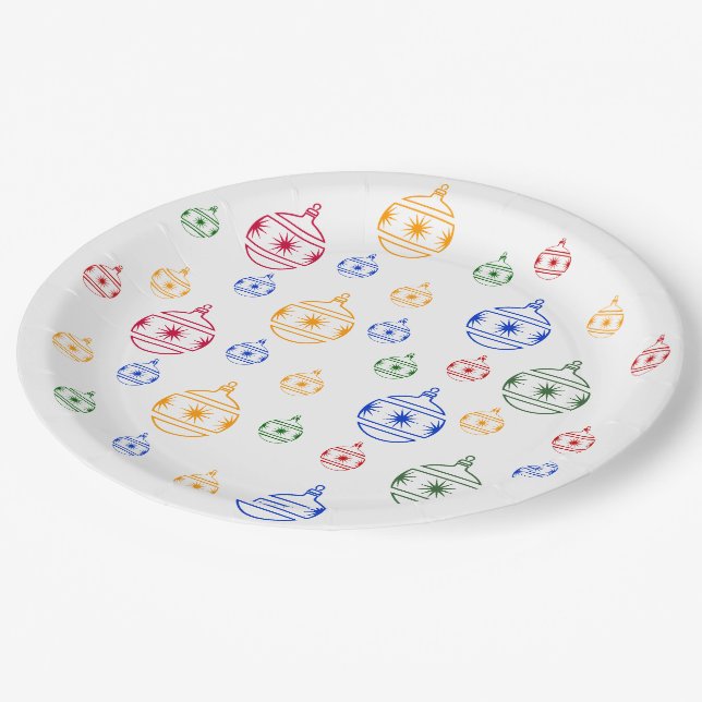 Prato De Papel Placa de Papel - Ornamentos de Árvores de Natal (Inclinado)