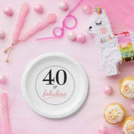 Prato De Papel Placa de papel para aniversário de 40 anos de 40 e