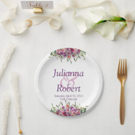 Prato De Papel Placa de papel para casamentos de flores silvestre