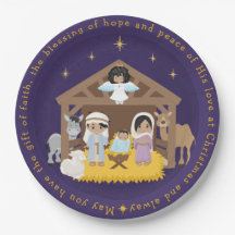 Placa de papel para cena de natividade multicultur