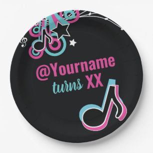 Prato De Papel Placa de papel para dança de adolescentes, rosa e 