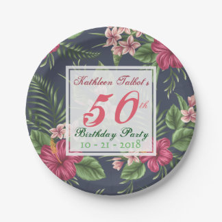 Prato De Papel Placa de papel para Festa de aniversário Hibiscus