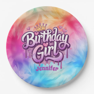 Prato De Papel Placa de Papel para Garota de Aniversário Adorável