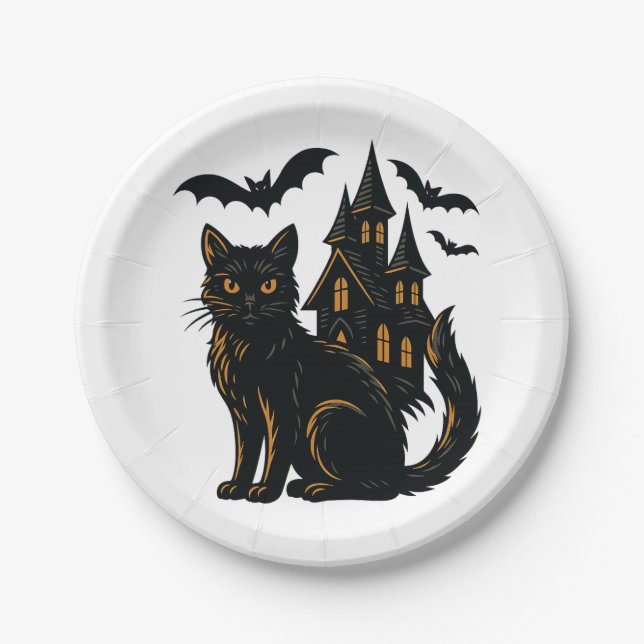 Prato De Papel Placa de papel para gatos e casas assombradas (Frente)