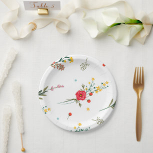 Prato De Papel Placa de Papel para Graduação de Flores Selvagen