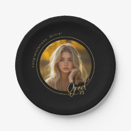 Prato De Papel Placa de Papel para Graduação de Fotos Amarelo Dou