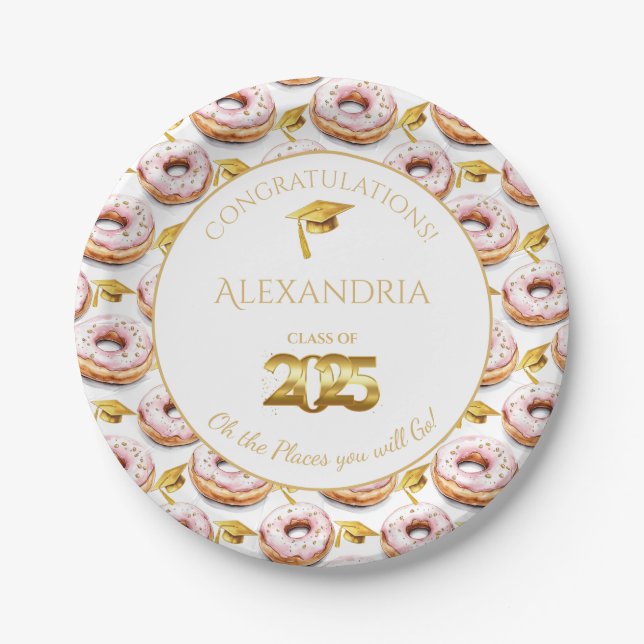 Prato De Papel Placa de papel para graduação de Rosquinhas e grau (Frente)