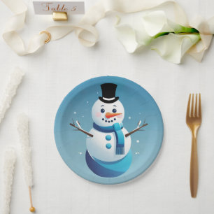 Prato De Papel Placa de Papel para Ilustração de Neve Fresca e Bo