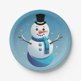 Prato De Papel Placa de Papel para Ilustração de Neve Fresca e Bo