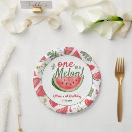 Prato De Papel Placa de papel para primeiro aniversario de melanc