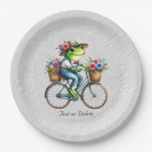 Prato De Papel Placa de papel para Sapo de bicicleta floral